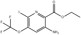 Ethyl 5-amino-2-iodo-3-(trifluoromethoxy)pyridine-6-carboxylate Structure