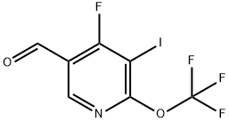 4-Fluoro-3-iodo-2-(trifluoromethoxy)pyridine-5-carboxaldehyde Structure