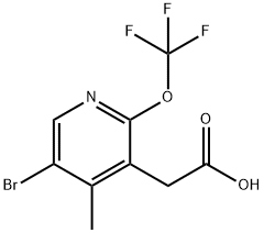 5-Bromo-4-methyl-2-(trifluoromethoxy)pyridine-3-acetic acid Structure