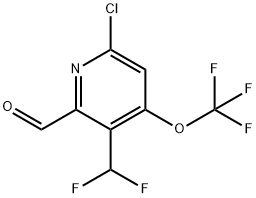 6-Chloro-3-(difluoromethyl)-4-(trifluoromethoxy)pyridine-2-carboxaldehyde Structure