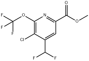 Methyl 3-chloro-4-(difluoromethyl)-2-(trifluoromethoxy)pyridine-6-carboxylate Structure