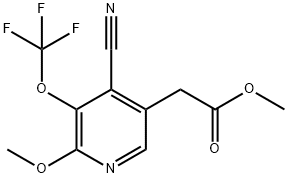 Methyl 4-cyano-2-methoxy-3-(trifluoromethoxy)pyridine-5-acetate Structure