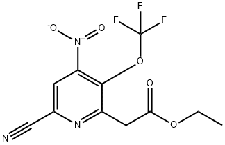 Ethyl 6-cyano-4-nitro-3-(trifluoromethoxy)pyridine-2-acetate Structure