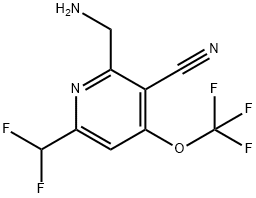 2-(Aminomethyl)-3-cyano-6-(difluoromethyl)-4-(trifluoromethoxy)pyridine Structure