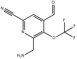 2-(Aminomethyl)-6-cyano-3-(trifluoromethoxy)pyridine-4-carboxaldehyde Structure