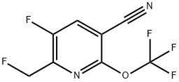 3-Cyano-5-fluoro-6-(fluoromethyl)-2-(trifluoromethoxy)pyridine Structure