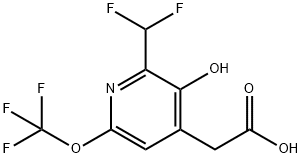 2-(Difluoromethyl)-3-hydroxy-6-(trifluoromethoxy)pyridine-4-acetic acid Structure