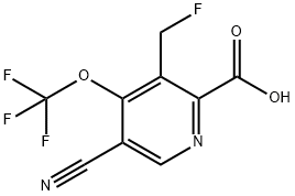 5-Cyano-3-(fluoromethyl)-4-(trifluoromethoxy)pyridine-2-carboxylic acid 구조식 이미지