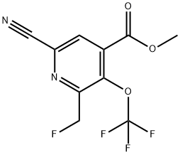 Methyl 6-cyano-2-(fluoromethyl)-3-(trifluoromethoxy)pyridine-4-carboxylate Structure