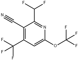 3-Cyano-2-(difluoromethyl)-6-(trifluoromethoxy)-4-(trifluoromethyl)pyridine Structure