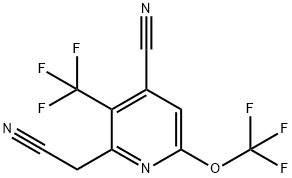 4-Cyano-6-(trifluoromethoxy)-3-(trifluoromethyl)pyridine-2-acetonitrile Structure