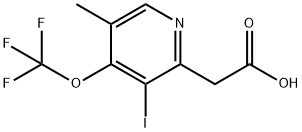 3-Iodo-5-methyl-4-(trifluoromethoxy)pyridine-2-acetic acid 구조식 이미지