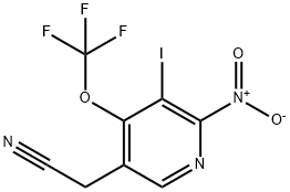 3-Iodo-2-nitro-4-(trifluoromethoxy)pyridine-5-acetonitrile Structure