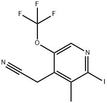 2-Iodo-3-methyl-5-(trifluoromethoxy)pyridine-4-acetonitrile Structure