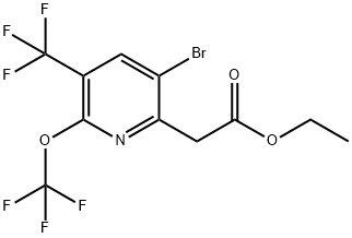 Ethyl 5-bromo-2-(trifluoromethoxy)-3-(trifluoromethyl)pyridine-6-acetate Structure