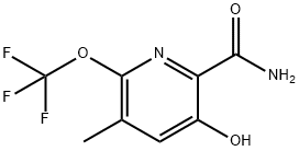 3-Hydroxy-5-methyl-6-(trifluoromethoxy)pyridine-2-carboxamide Structure