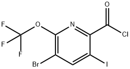 3-Bromo-5-iodo-2-(trifluoromethoxy)pyridine-6-carbonyl chloride Structure