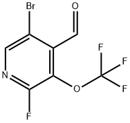 5-Bromo-2-fluoro-3-(trifluoromethoxy)pyridine-4-carboxaldehyde Structure