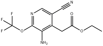 Ethyl 3-amino-5-cyano-2-(trifluoromethoxy)pyridine-4-acetate Structure