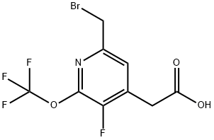 6-(Bromomethyl)-3-fluoro-2-(trifluoromethoxy)pyridine-4-acetic acid Structure