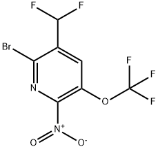 2-Bromo-3-(difluoromethyl)-6-nitro-5-(trifluoromethoxy)pyridine Structure