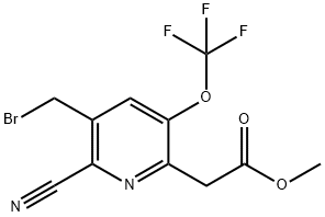 Methyl 3-(bromomethyl)-2-cyano-5-(trifluoromethoxy)pyridine-6-acetate Structure