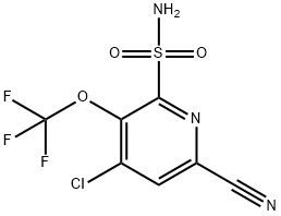 4-Chloro-6-cyano-3-(trifluoromethoxy)pyridine-2-sulfonamide Structure