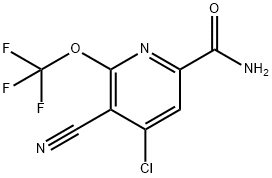 4-Chloro-3-cyano-2-(trifluoromethoxy)pyridine-6-carboxamide Structure