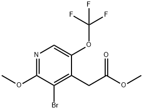 Methyl 3-bromo-2-methoxy-5-(trifluoromethoxy)pyridine-4-acetate Structure