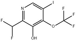 2-(Difluoromethyl)-3-hydroxy-5-iodo-4-(trifluoromethoxy)pyridine Structure