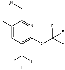 2-(Aminomethyl)-3-iodo-6-(trifluoromethoxy)-5-(trifluoromethyl)pyridine Structure