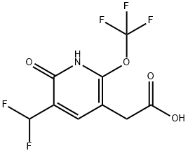 3-(Difluoromethyl)-2-hydroxy-6-(trifluoromethoxy)pyridine-5-acetic acid Structure