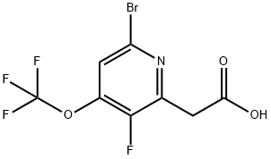 6-Bromo-3-fluoro-4-(trifluoromethoxy)pyridine-2-acetic acid Structure