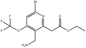 Ethyl 3-(aminomethyl)-6-bromo-4-(trifluoromethoxy)pyridine-2-acetate Structure