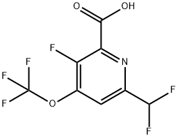 6-(Difluoromethyl)-3-fluoro-4-(trifluoromethoxy)pyridine-2-carboxylic acid Structure