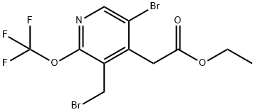 Ethyl 5-bromo-3-(bromomethyl)-2-(trifluoromethoxy)pyridine-4-acetate Structure