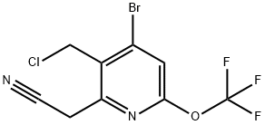 4-Bromo-3-(chloromethyl)-6-(trifluoromethoxy)pyridine-2-acetonitrile Structure