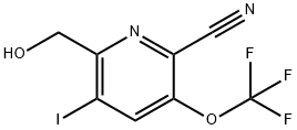 2-Cyano-5-iodo-3-(trifluoromethoxy)pyridine-6-methanol Structure