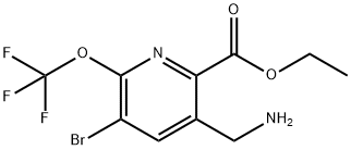 Ethyl 3-(aminomethyl)-5-bromo-6-(trifluoromethoxy)pyridine-2-carboxylate Structure