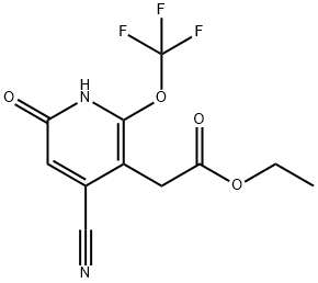 Ethyl 4-cyano-6-hydroxy-2-(trifluoromethoxy)pyridine-3-acetate Structure