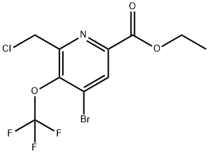 Ethyl 4-bromo-2-(chloromethyl)-3-(trifluoromethoxy)pyridine-6-carboxylate Structure