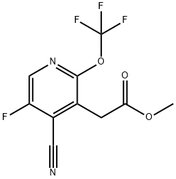 Methyl 4-cyano-5-fluoro-2-(trifluoromethoxy)pyridine-3-acetate Structure