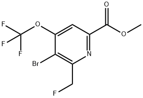 Methyl 3-bromo-2-(fluoromethyl)-4-(trifluoromethoxy)pyridine-6-carboxylate Structure