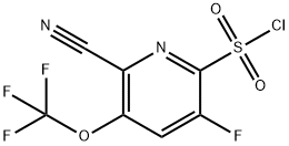 2-Cyano-5-fluoro-3-(trifluoromethoxy)pyridine-6-sulfonyl chloride Structure