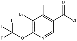 3-Bromo-4-iodo-2-(trifluoromethoxy)pyridine-5-carbonyl chloride Structure