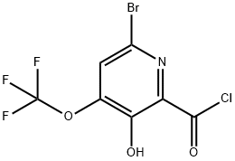 6-Bromo-3-hydroxy-4-(trifluoromethoxy)pyridine-2-carbonyl chloride Structure