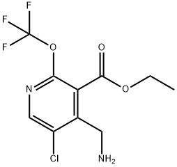 Ethyl 4-(aminomethyl)-5-chloro-2-(trifluoromethoxy)pyridine-3-carboxylate Structure