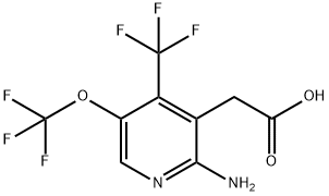 2-Amino-5-(trifluoromethoxy)-4-(trifluoromethyl)pyridine-3-acetic acid Structure