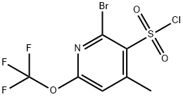 2-Bromo-4-methyl-6-(trifluoromethoxy)pyridine-3-sulfonyl chloride Structure