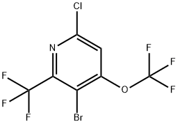 3-Bromo-6-chloro-4-(trifluoromethoxy)-2-(trifluoromethyl)pyridine Structure